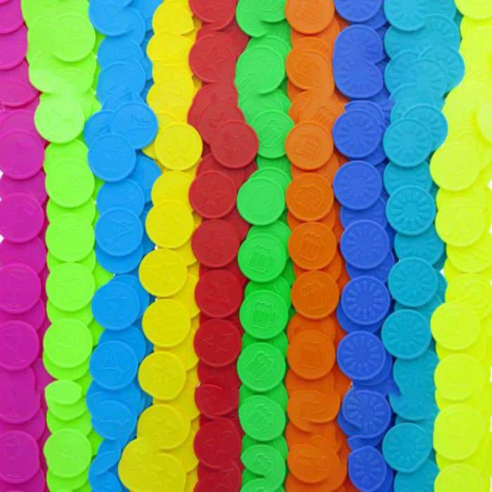 Plastic tokens 25mm
