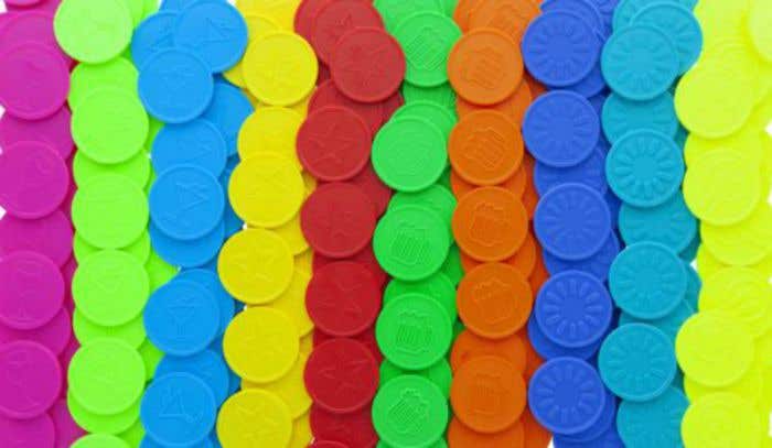 Plastic tokens 25mm