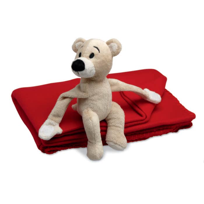 Fleece blanket with bear MANTA