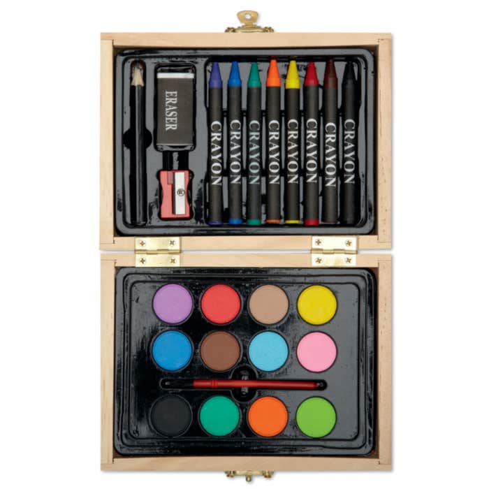 Painting set in wooden box BEAU
