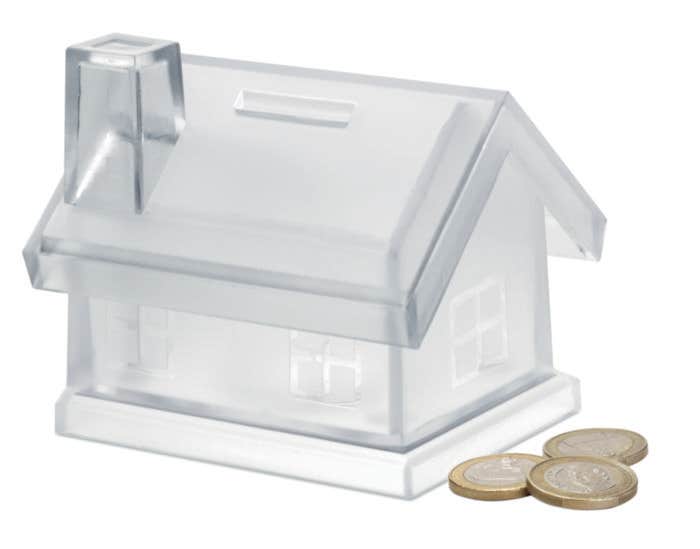Plastic house coin bank MYBANK