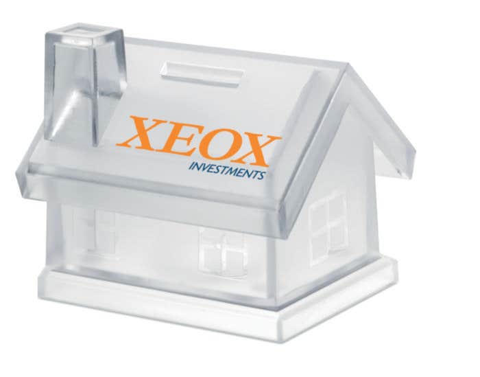 Plastic house coin bank MYBANK