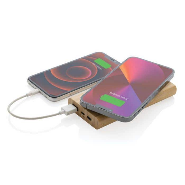 Draadloze Bamboe Powerbank [8.000 mAh 5W]