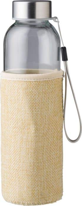 Drinkfles Kaydence | 500 ml | Glas | RVS dop | Jute hoes