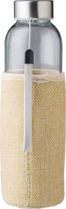 Drinkfles Kaydence | 500 ml | Glas | RVS dop | Jute hoes