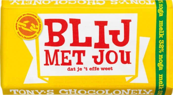 Tony's Chocolonely Melk Noga Blij Met Jou [180 gram]