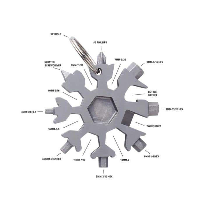 Sleutelhanger Abel | RVS |  Multitool | 17-delig