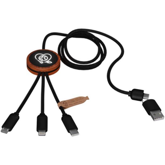 SCX.design RPET 5-In-1 Oplaadkabel Rond