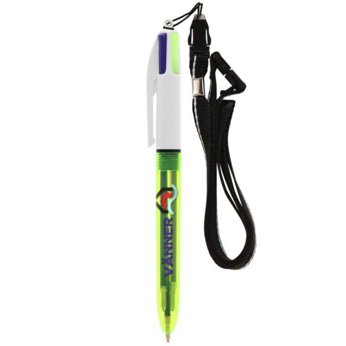 BIC® Balpen Met Lanyard 4 Colours® Fluo [4-in-1]