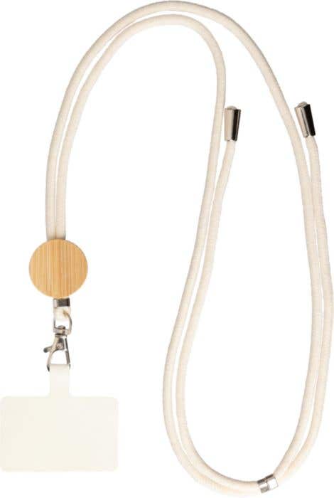 Telefoonkoord Lucia | 80 cm | Katoen | Bamboe detail | Verstelbaar