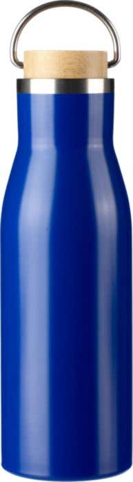Drinkfles Aline | 500 ml | Gerecycled RVS | Dubbelwandig | Bamboe detail