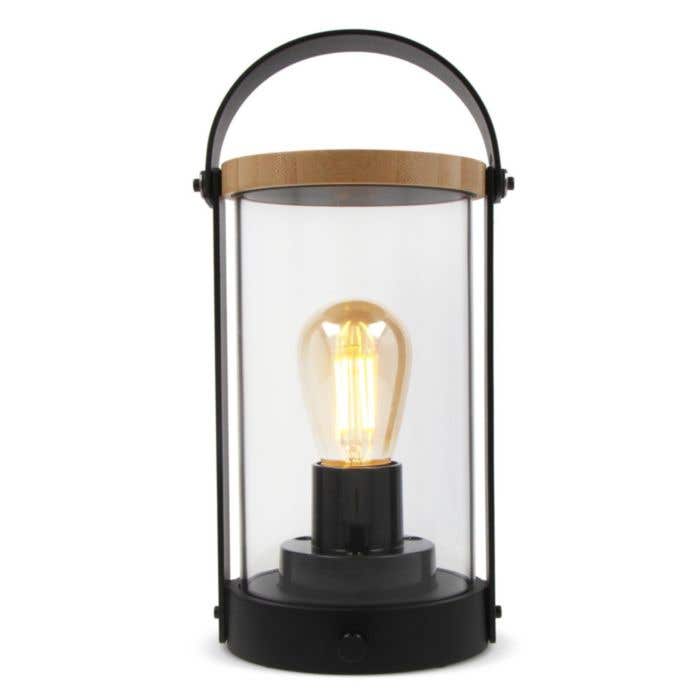 Oplaadbare Bamboe Lamp Edison