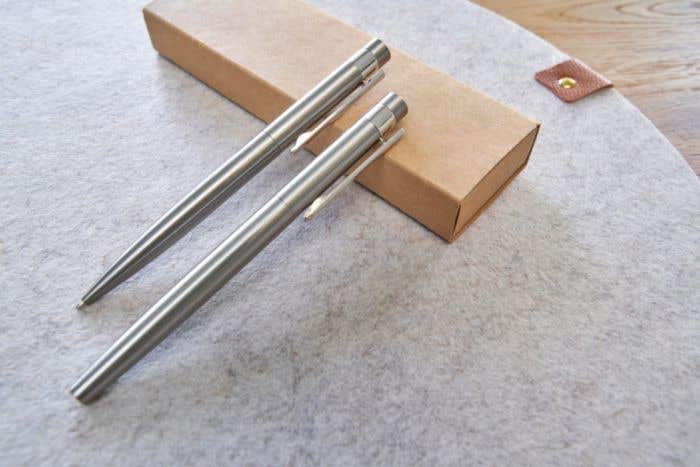 Schrijfset Fritz | Gerecycled RVS | 2-delig | Balpen en rollerpen