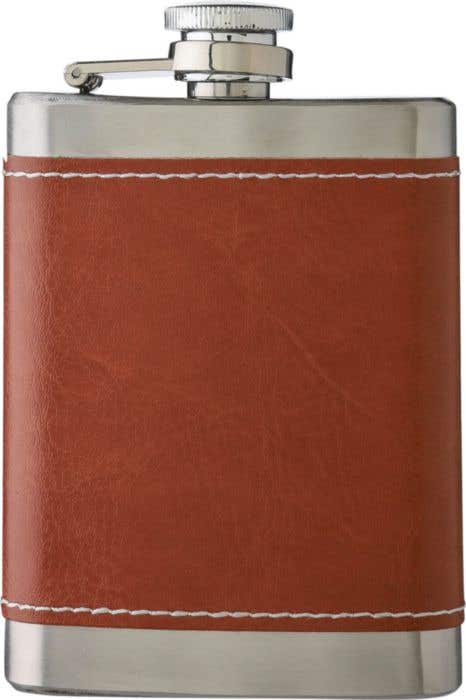 Heupfles Cedric | 100 ml | RVS | Kunstleren detail