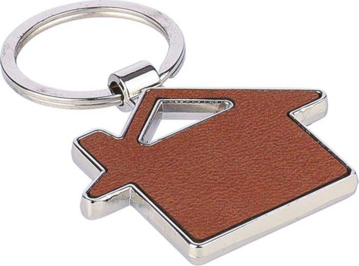 Sleutelhanger Jim | Gerecycled leer | Huisvorm