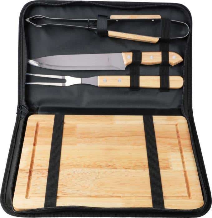 BBQ set Kathleen | RVS | 4-delig | Met snijplank