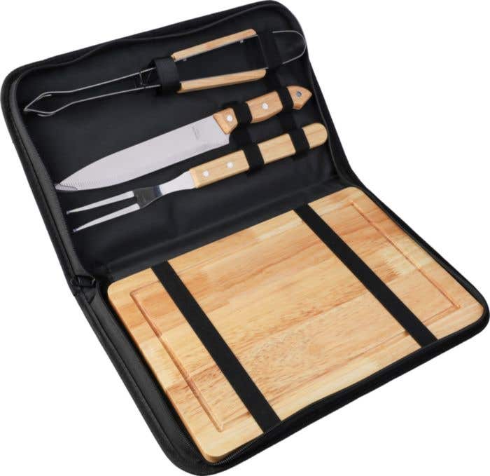 BBQ set Kathleen | RVS | 4-delig | Met snijplank