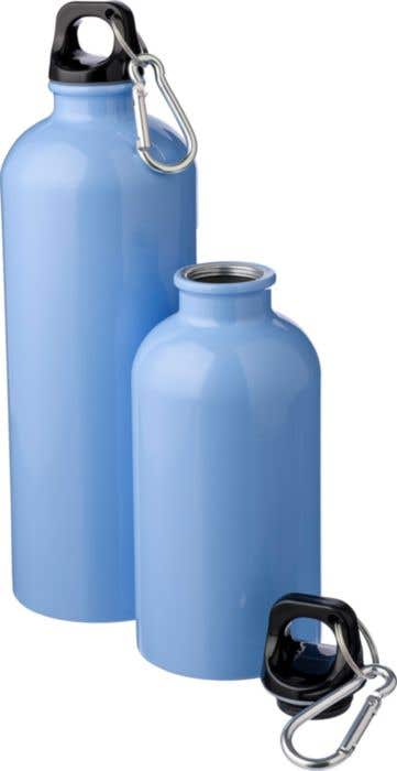 Drinkfles Sable | 400 ml | Gerecycled RVS | Enkelwandig | Karabijnhaak