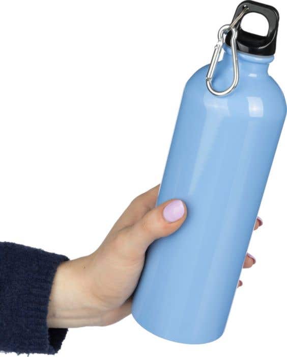Drinkfles Emeric | 750 ml | Gerecycled RVS | Enkelwandig | Karabijnhaak