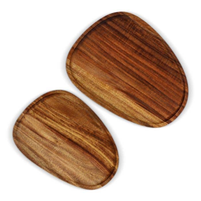 Dienblad set hout [2-delig organisch]