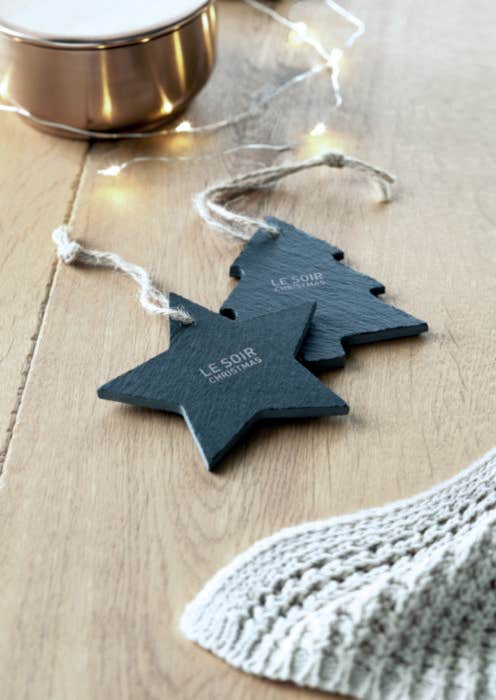 Leisteen Kerstornament Slatestar