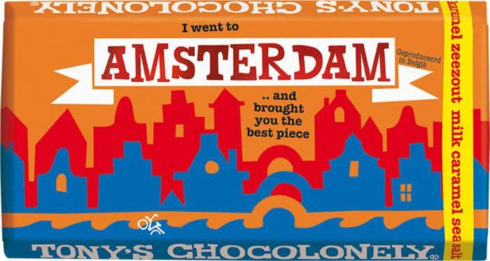 Tony's Chocolonely Amsterdam Reep Melk Karamel Zeezout [180 gram]