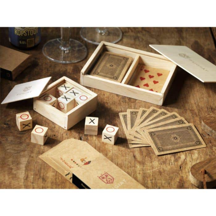 Speelkaarten | Gerecycled | Dubbel spel | Houten kistje
