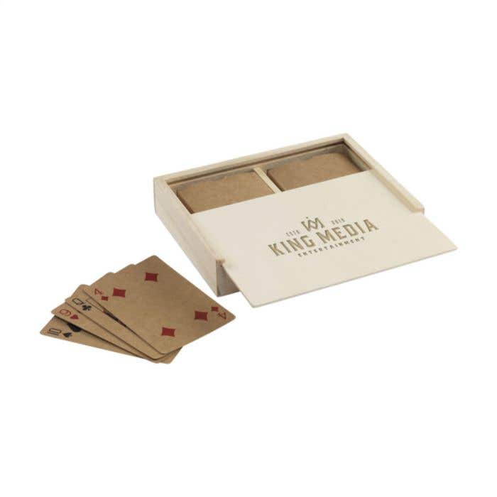 Speelkaarten | Dubbel spel | Houten kistje