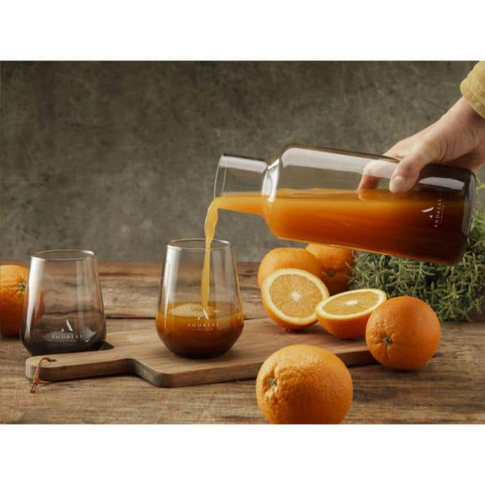 Glazen karaf | Smokey glas | Kurken dop | 1,25 l