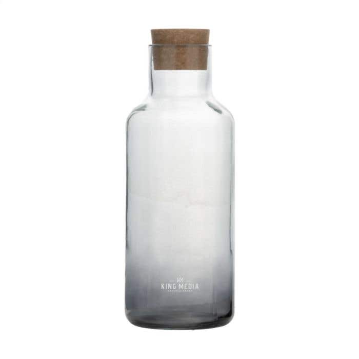 Glazen karaf | Smokey glas | Kurken dop | 1,25 l
