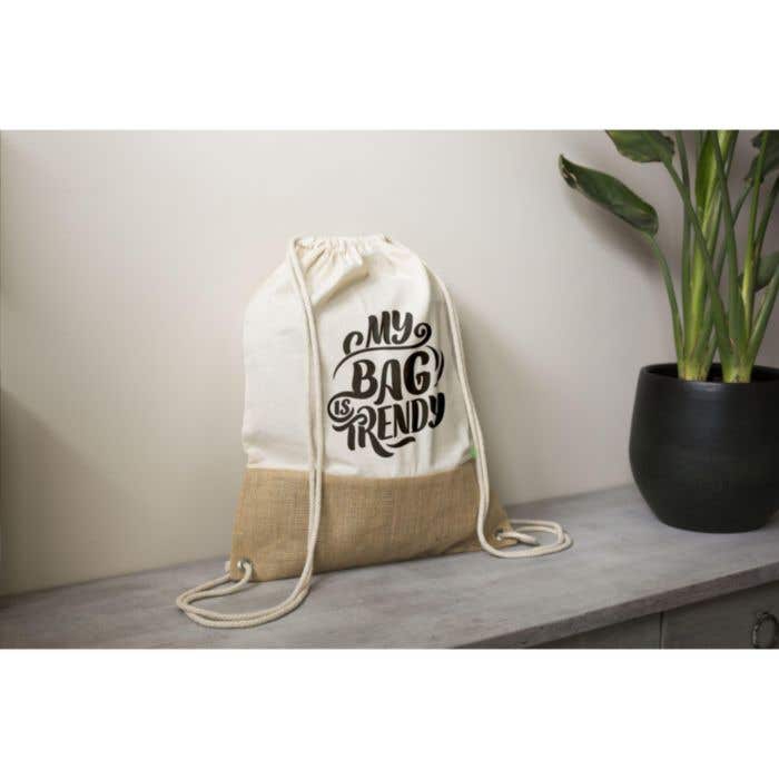 Rugzak | Organisch katoen | 8 l | Jute details