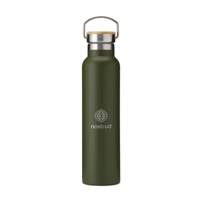Drinkfles | Gerecycled RVS | 750 ml | Bamboe dop