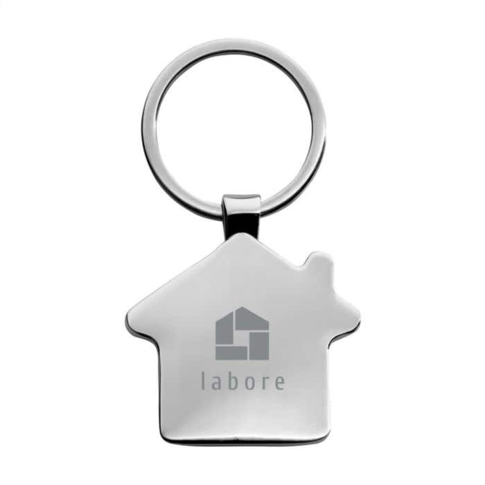 Sleutelhanger Huisvorm | Bamboe | Metalen behuizing