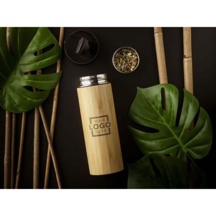 Thermosfles Sakura | Bamboe | 360 ml | Met theezeef