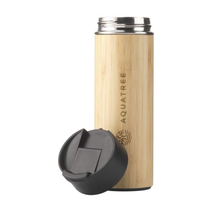 Thermosfles Sakura | Bamboe | 360 ml | Met theezeef