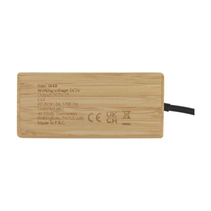 USB hub Fyra | FSC® bamboe | 1x USB-A + 3x USB-C