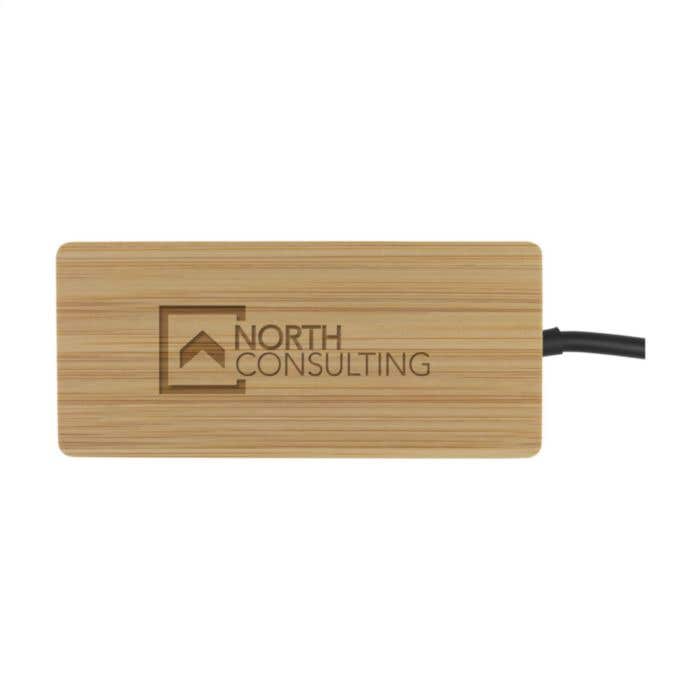 USB hub Fyra | FSC® bamboe | 1x USB-A + 3x USB-C