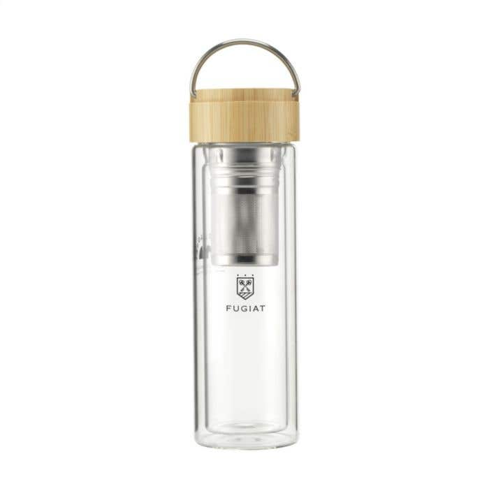 Drinkfles Nara | Borosilicaatglas | 300 ml | Met theezeef