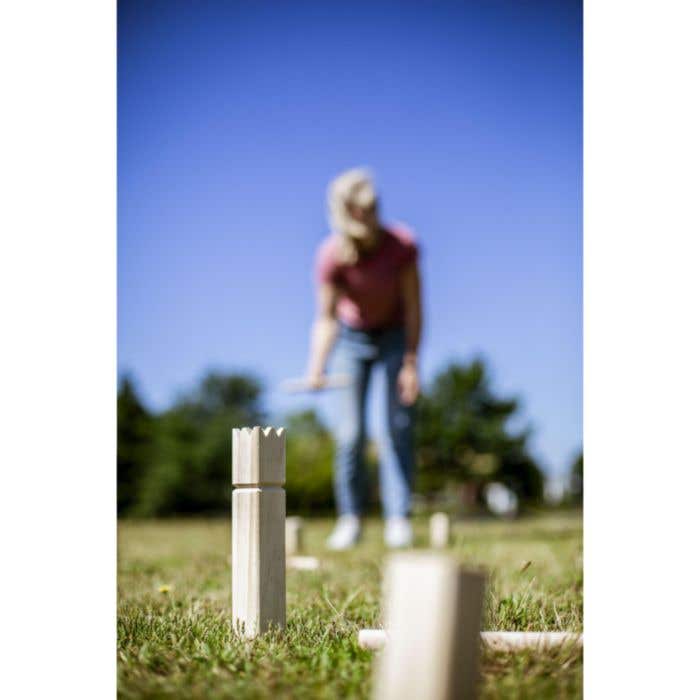 Kubb werpspel | Hout | 21-delig | Katoenen zak