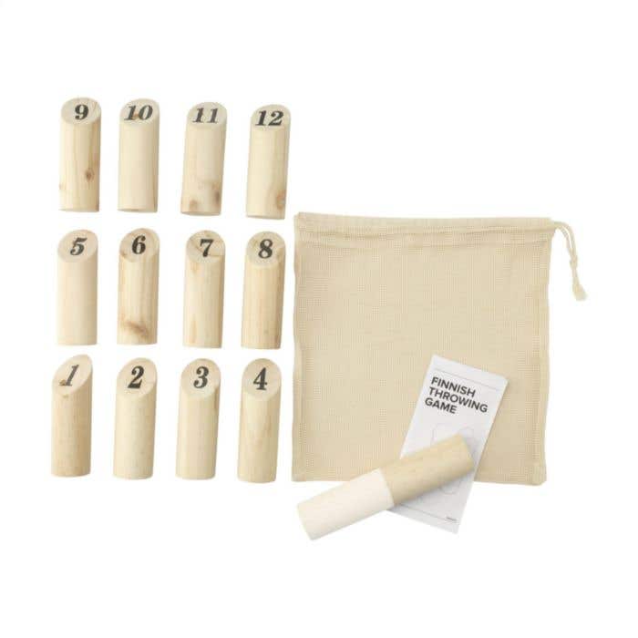 Werpspel | Hout | 13-delig | Met opbergzak