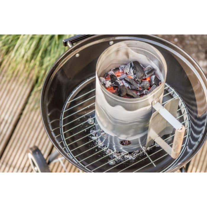 BBQ houtskoolstarter | Metaal | Houten handgreep