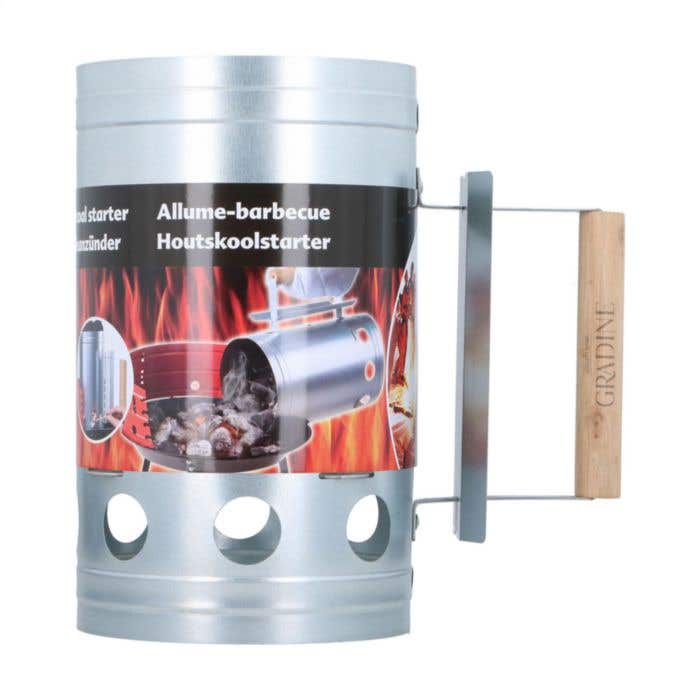 BBQ houtskoolstarter | Metaal | Houten handgreep