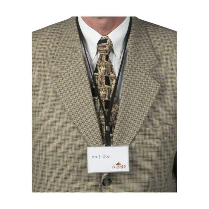 Naamkaarthouder | Transparant | Met omhangkoord 90 cm