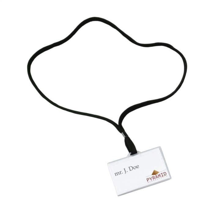 Naamkaarthouder | Transparant | Met omhangkoord 90 cm