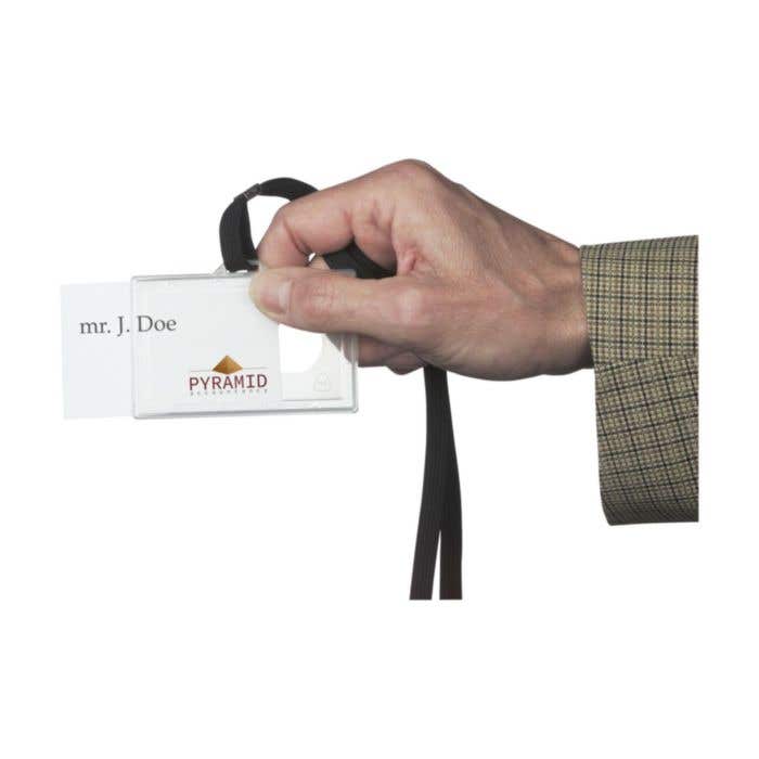 Naamkaarthouder LanyardBadge | Transparant | Lanyard | Met blanco insteekkaartje