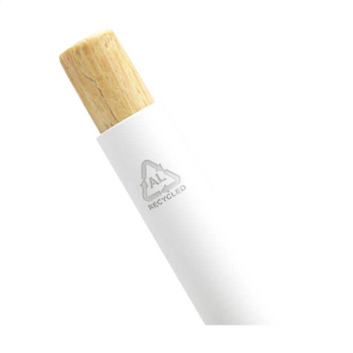 Balpen | Gerecycled aluminium | Bamboe drukknop