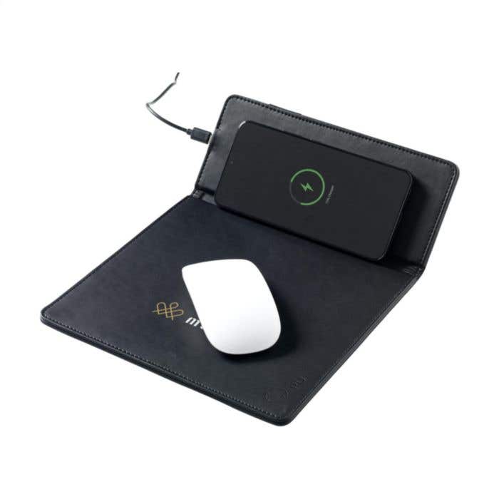 Muismat met draadloze oplader | Gerecycled | 10W | Telefoonstandaard