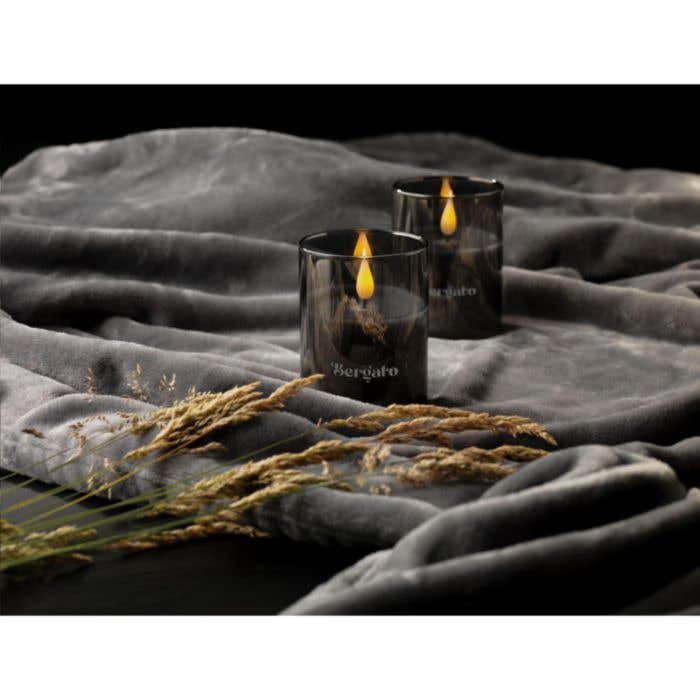 LED-kaars Wooosh Luminosa | Smokey glas | Warm licht