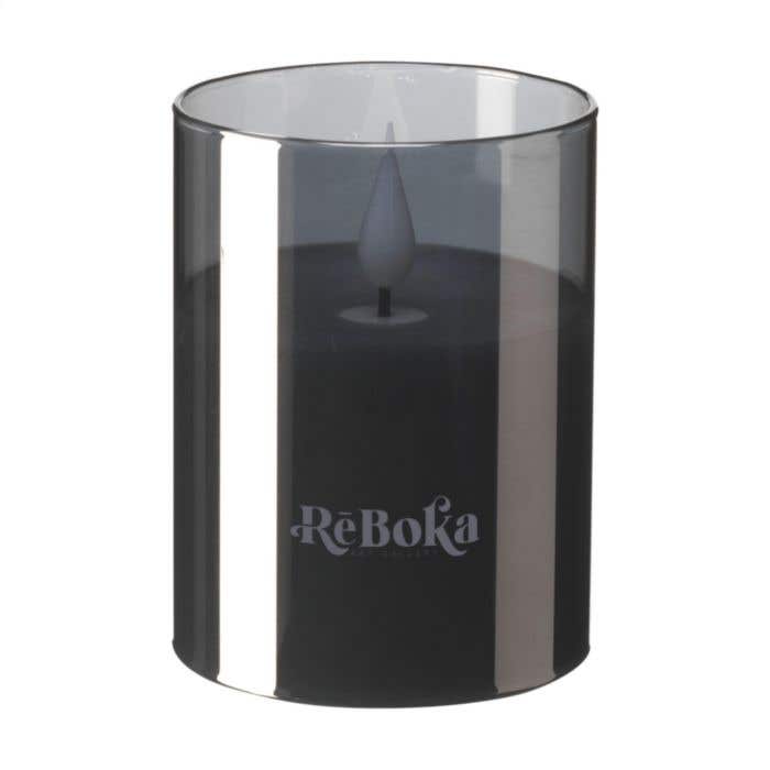 LED-kaars Wooosh Luminosa | Smokey glas | Warm licht