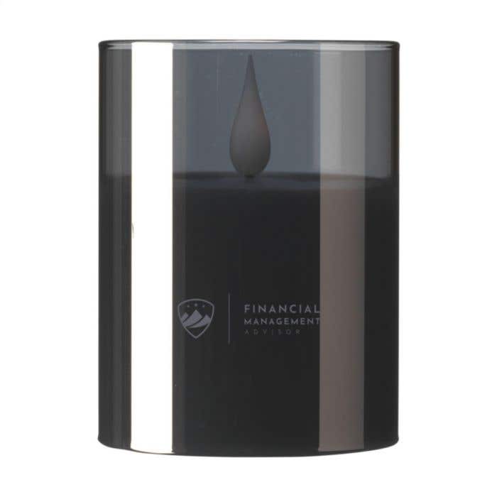 LED-kaars Wooosh Luminosa | Smokey glas | Warm licht